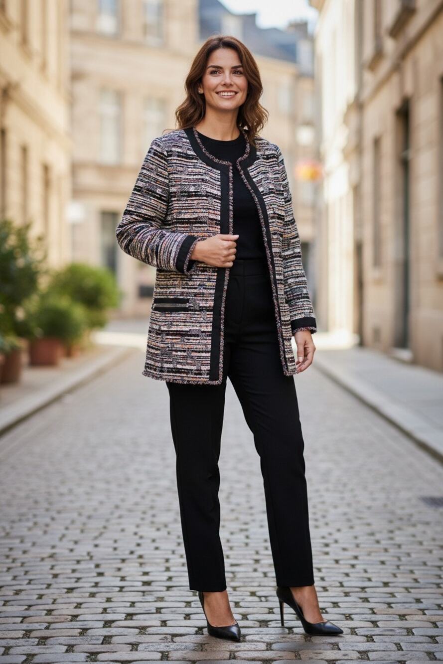 Ann taylor tweed coat of many colors sz large blazer jacket